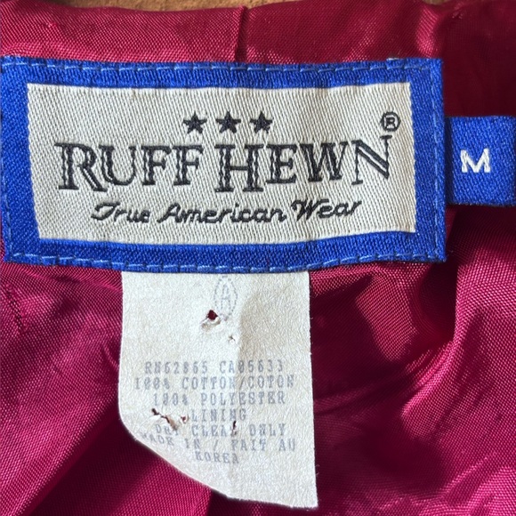 Vintage Ruff Hewn 90's Overcoat Double Breasted Equestrian Retro Red Medium - Picture 7 of 13